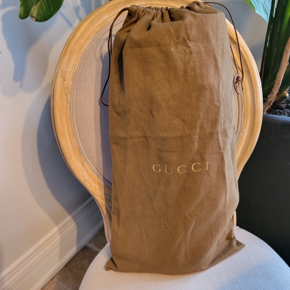 GUCCI pony and leather knee-high heeled boots - Picture 12 of 12